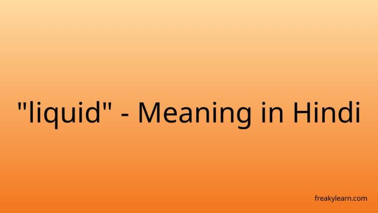 “liquid” Meaning in Hindi