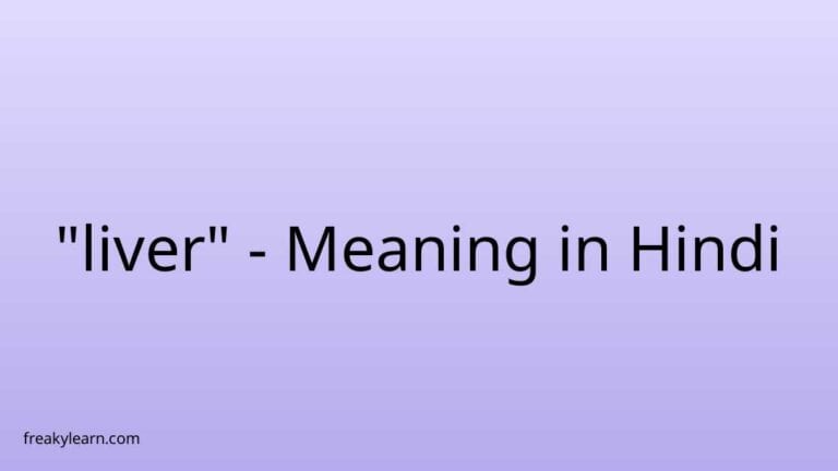 “liver” Meaning in Hindi