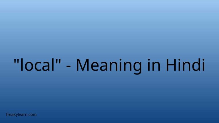 “local” Meaning in Hindi