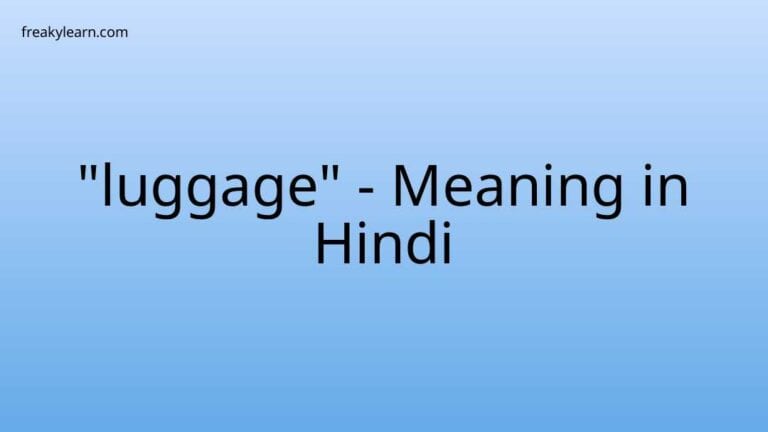 “luggage” Meaning in Hindi