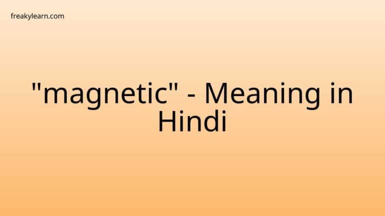 “magnetic” Meaning in Hindi