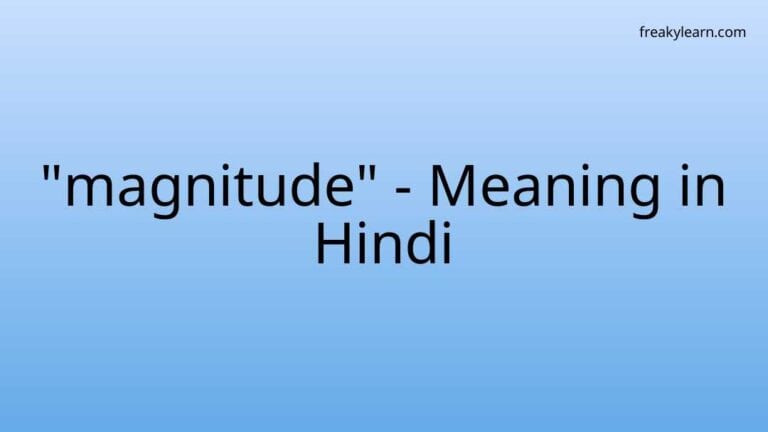 “magnitude” Meaning in Hindi