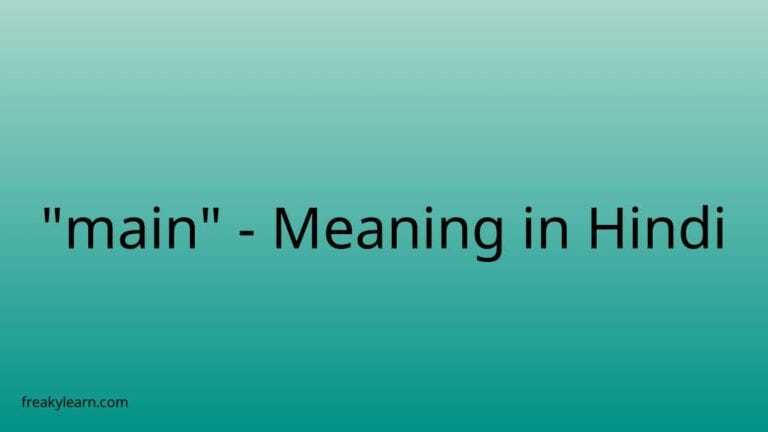 “main” Meaning in Hindi