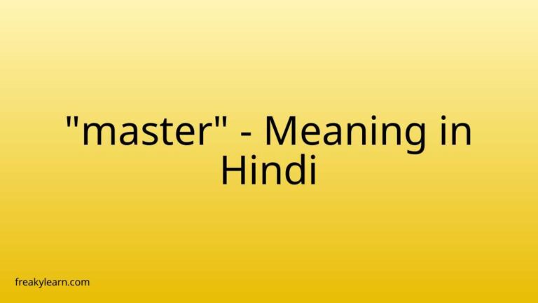 “master” Meaning in Hindi