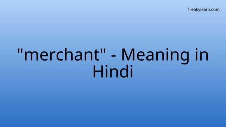 “merchant” Meaning in Hindi