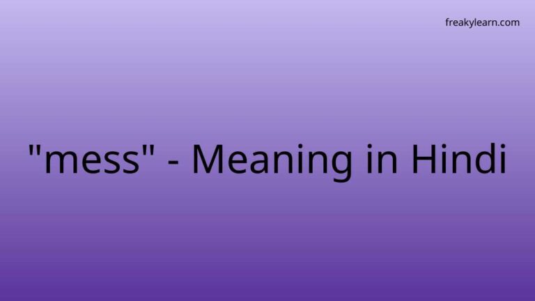 “mess” Meaning in Hindi