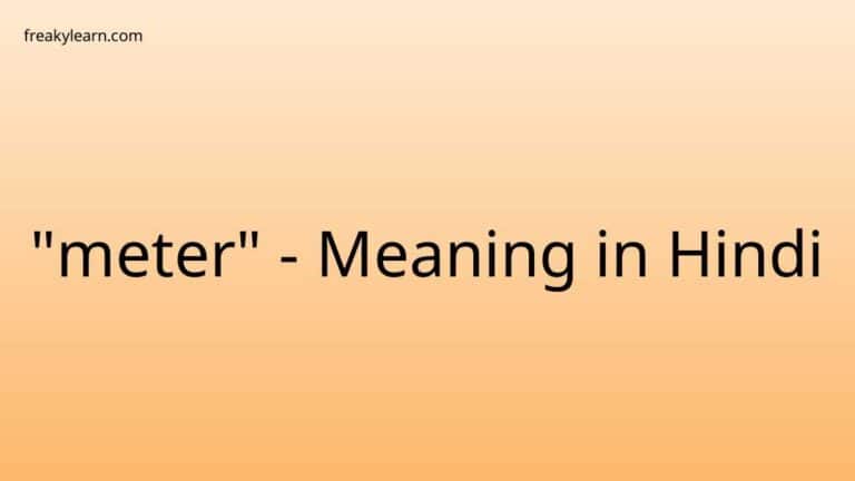 “meter” Meaning in Hindi