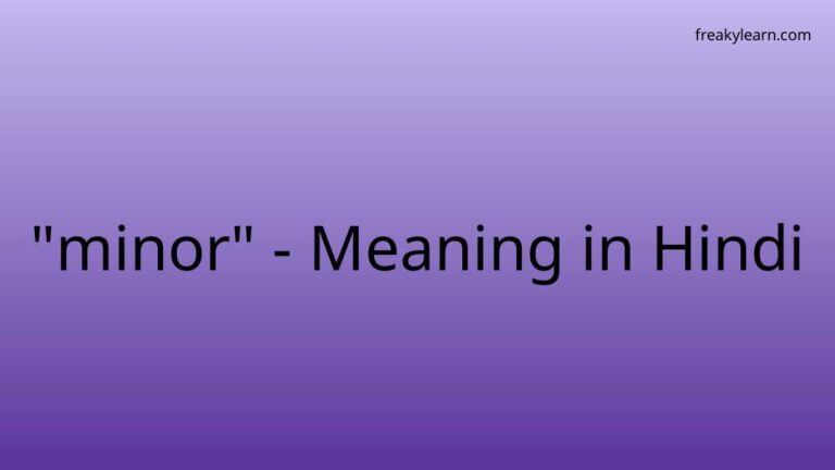 “minor” Meaning in Hindi