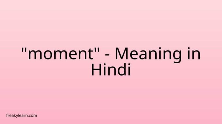 “moment” Meaning in Hindi