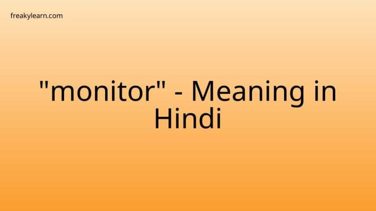 “monitor” Meaning in Hindi