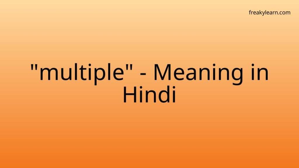 Multiple Meaning In Hindi