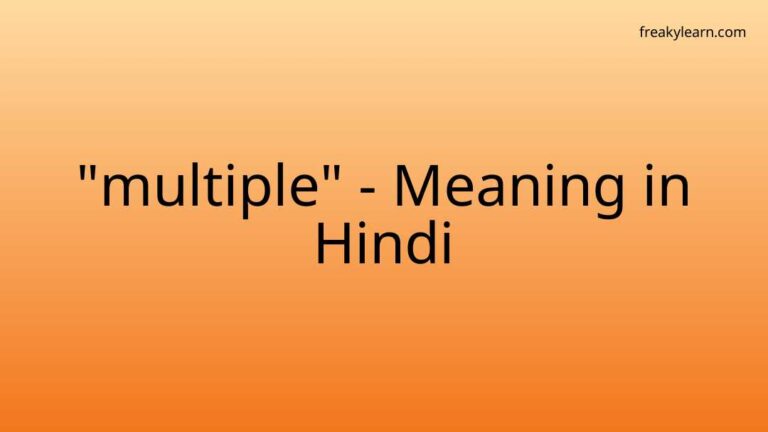 “multiple” Meaning in Hindi