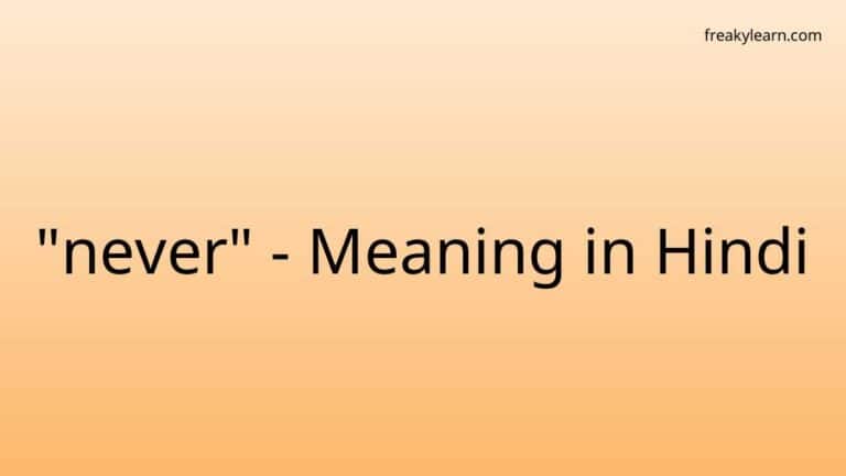 “never” Meaning in Hindi