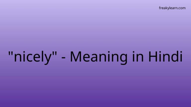 “nicely” Meaning in Hindi