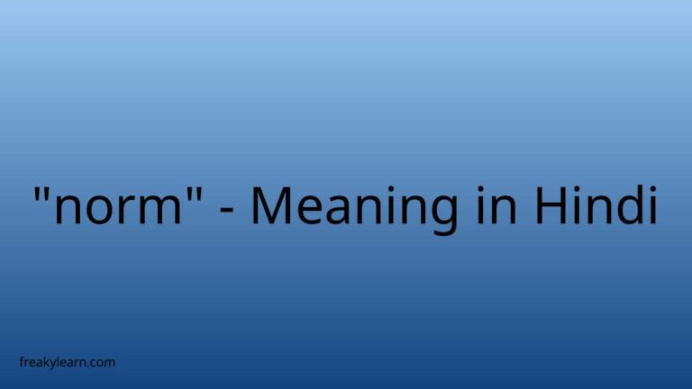 “norm” Meaning in Hindi