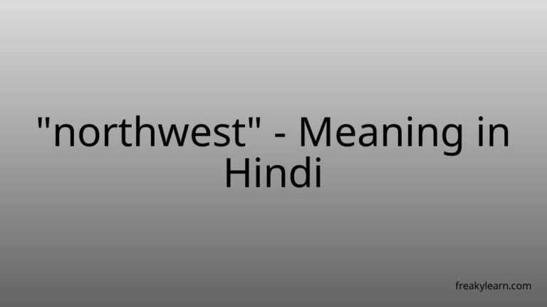 “northwest” Meaning in Hindi