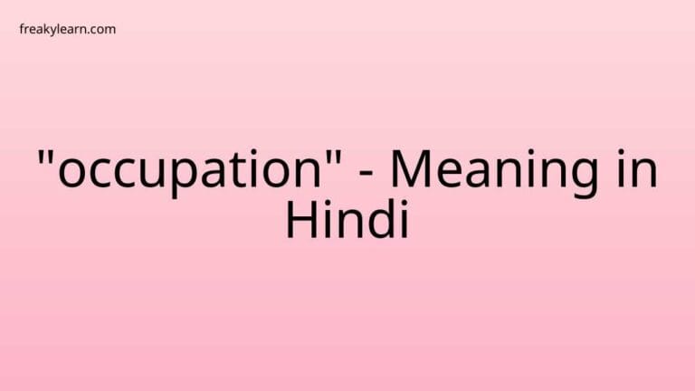 “occupation” Meaning in Hindi