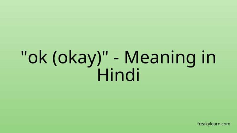 “ok (okay)” Meaning in Hindi