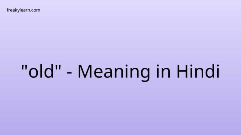 “old” Meaning in Hindi