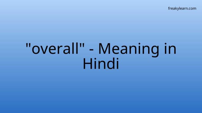 “overall” Meaning in Hindi