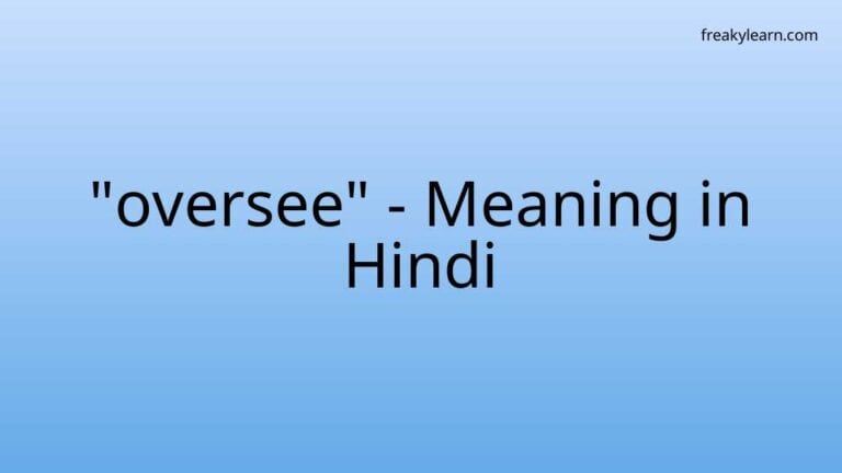 “oversee” Meaning in Hindi