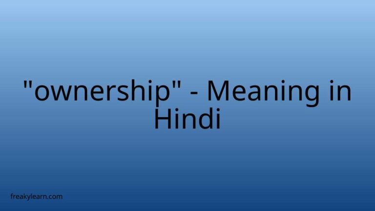 “ownership” Meaning in Hindi