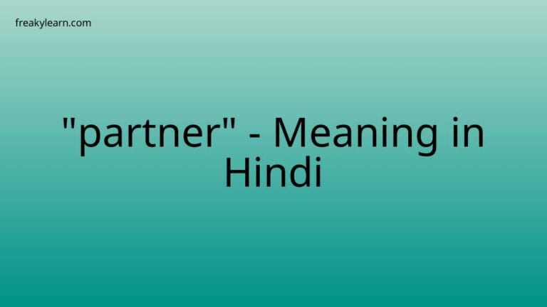 “partner” Meaning in Hindi