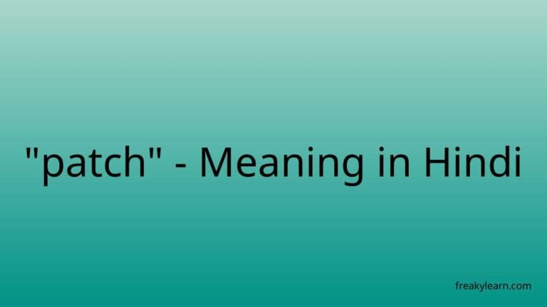 “patch” Meaning in Hindi