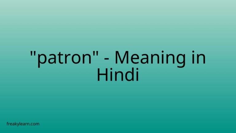 “patron” Meaning in Hindi