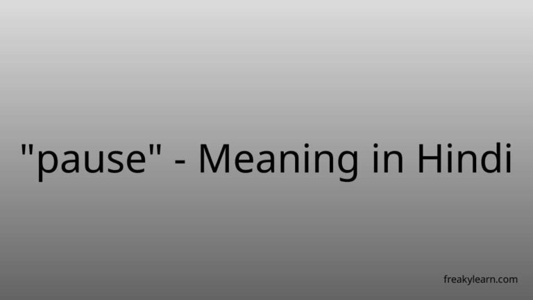 “pause” Meaning in Hindi