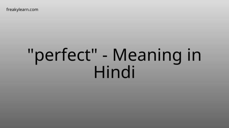 “perfect” Meaning in Hindi