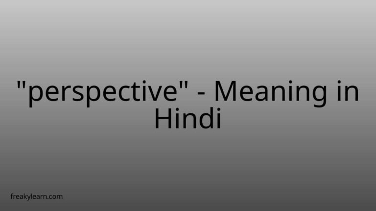 “perspective” Meaning in Hindi