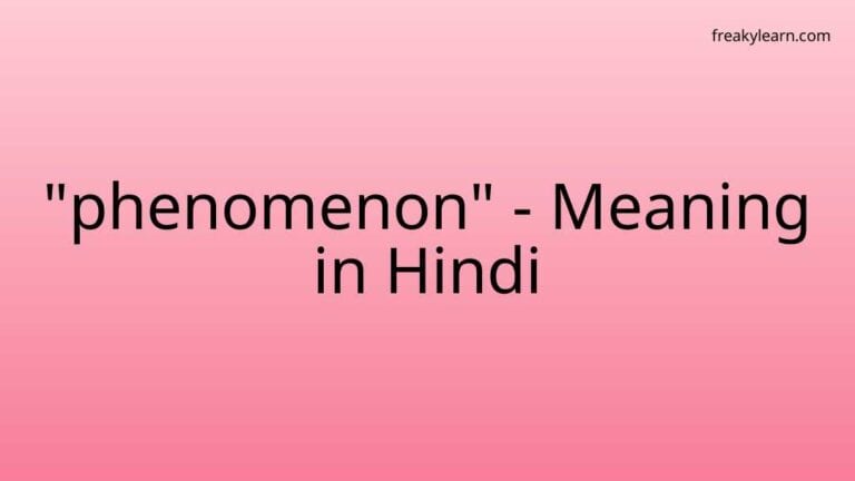 “phenomenon” Meaning in Hindi