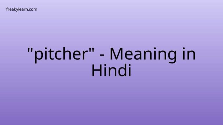 “pitcher” Meaning in Hindi