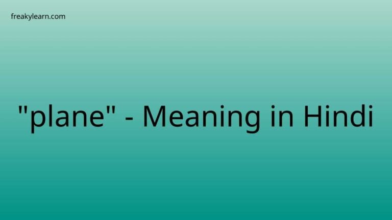 “plane” Meaning in Hindi