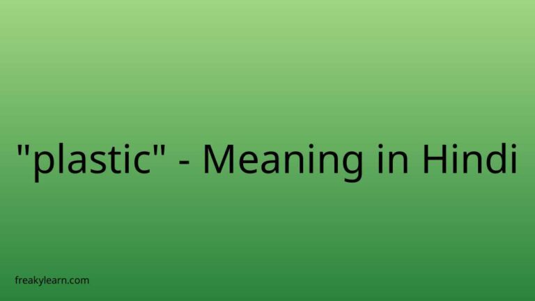 “plastic” Meaning in Hindi