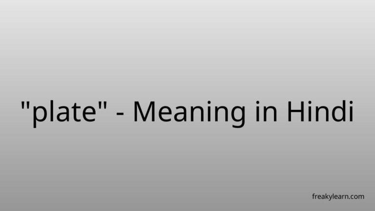 “plate” Meaning in Hindi