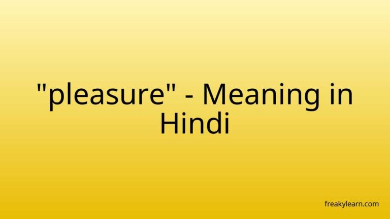 “pleasure” Meaning in Hindi