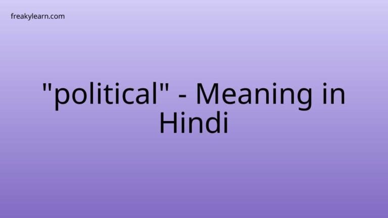 “political” Meaning in Hindi