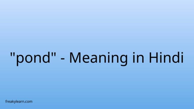 “pond” Meaning in Hindi