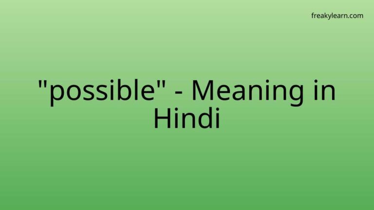 “possible” Meaning in Hindi