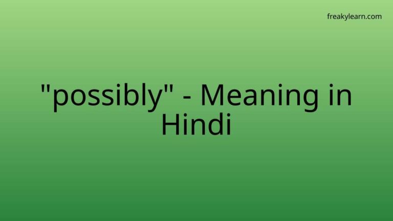 “possibly” Meaning in Hindi