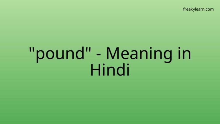 “pound” Meaning in Hindi