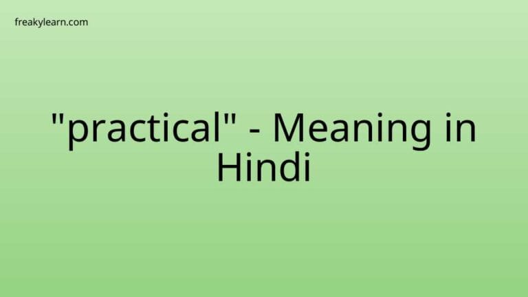 “practical” Meaning in Hindi