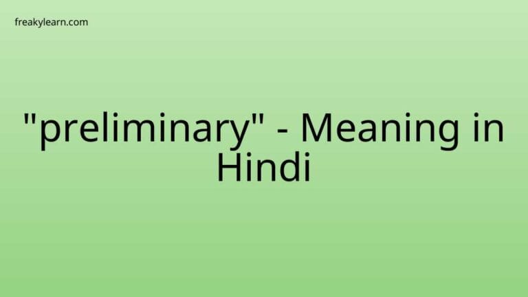 “preliminary” Meaning in Hindi