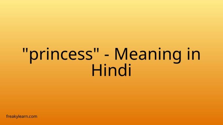 “princess” Meaning in Hindi