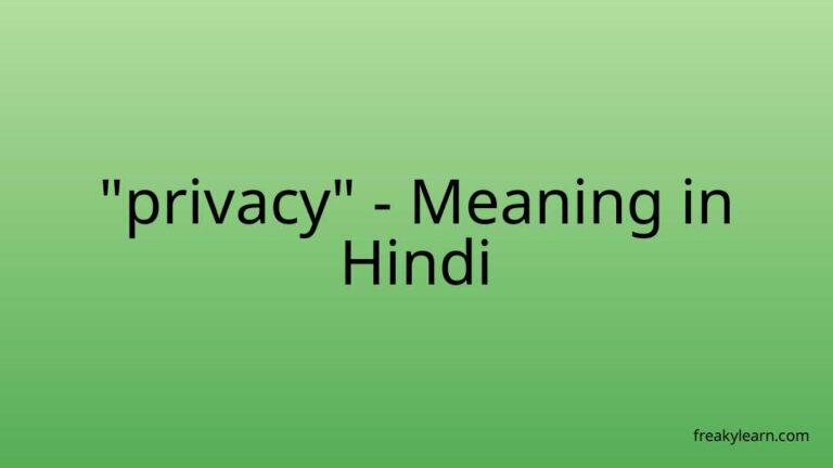 “privacy” Meaning in Hindi