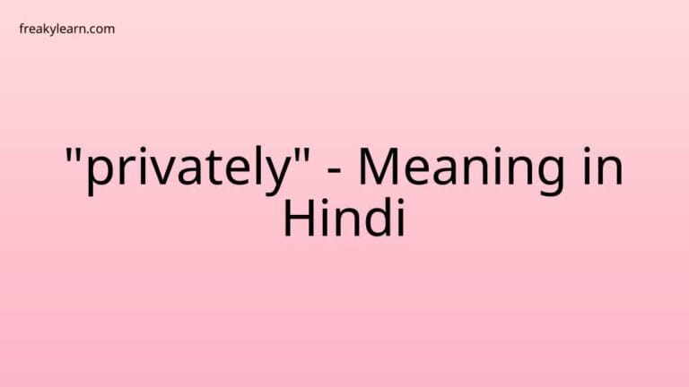 “privately” Meaning in Hindi