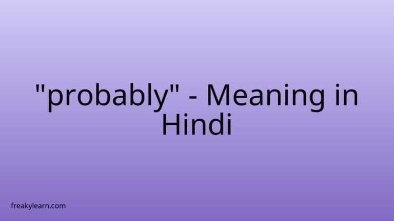 “probably” Meaning in Hindi