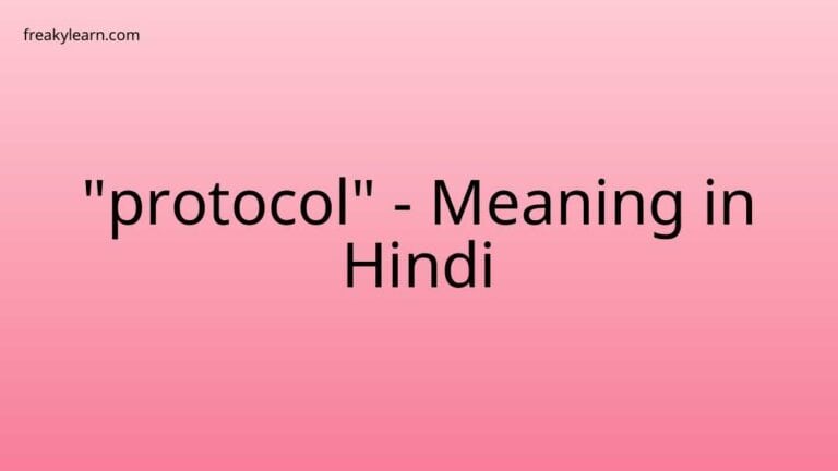 “protocol” Meaning in Hindi